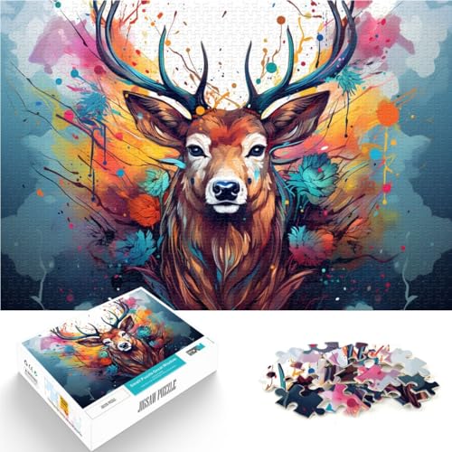 1000-teiliges Puzzle für Erwachsene Hirsch-Quizspiel 50 x 75 cm jedes Teil ist einzigartig – anspruchsvolles Familienspiel für Teenager ab 14 Jahren von DLBHSG