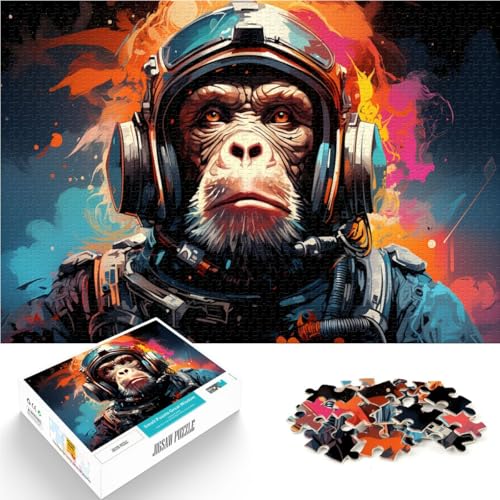 Puzzle für Erwachsene 1000 Teile bunter AFFE und Astronaut Lernspielzeug 50 x 75 cm einzigartige Heimdekoration und Geschenke für Teenager ab 14 Jahren von DLBHSG