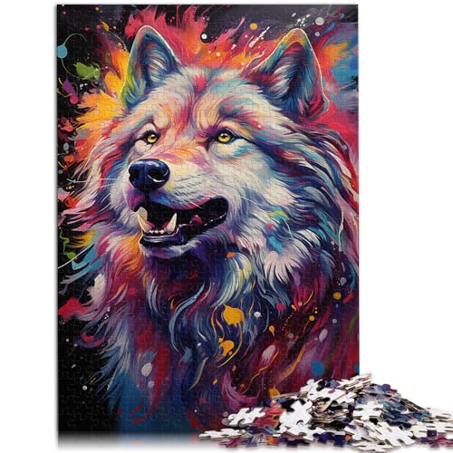 Puzzle für Erwachsene 1000 Teile Porträt eines Schattenwolfs Spielzeug Lernspiele Stressabbau 50x75cm Fördern Sie die Liebe zwischen Paaren von DLBHSG