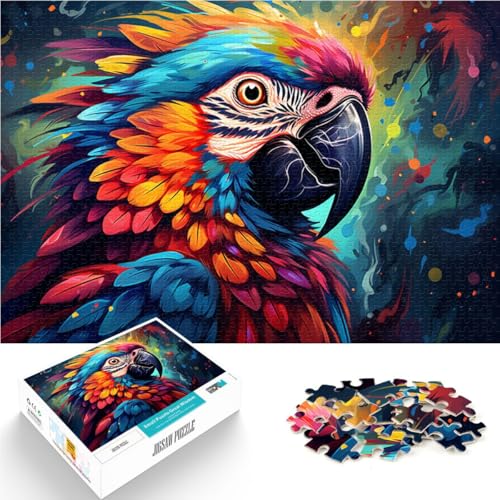 Puzzle für Erwachsene 1000 Teile Papagei Lernpuzzle 50 x 75 cm mit passendem Poster und Quizblatt für Kinder ab 14 Jahren von DLBHSG
