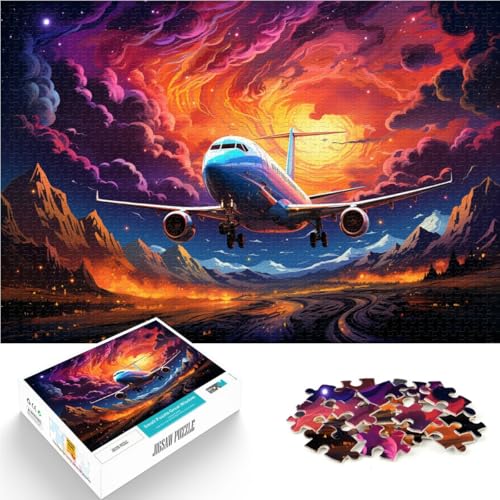 1000-teiliges Puzzle für Erwachsene Flugzeug Farbiger Himmel lustige Spiele 50 x 75 cm anspruchsvolles Spiel und Familienspiel für Teenager ab 14 Jahren von DLBHSG