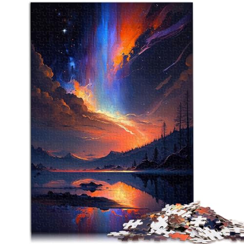 Puzzle 1000 Teile für Erwachsene Epischer Blauer und orangefarbener Himmel lustige Spiele 50 x 75 cm anspruchsvolles Spiel und Familienspiel für Teenager ab 14 Jahren von DLBHSG