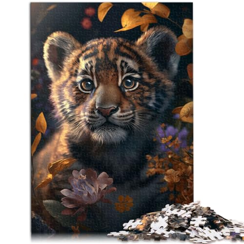 1000-teiliges Puzzle für Erwachsene süßes kleines Tigerjunges Puzzle als Geschenk 50 x 75 cm Lernspiel zum Geburtstag Weihnachten von DLBHSG