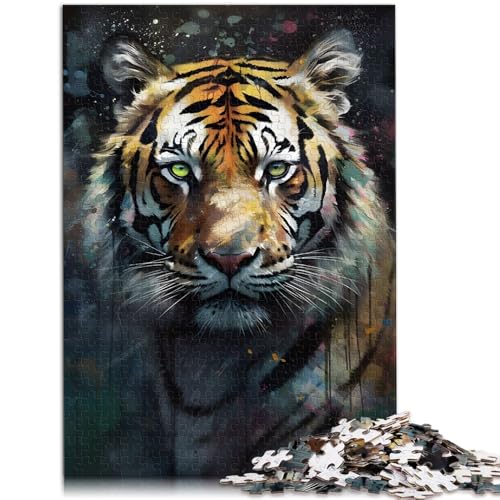 Puzzle 1000 Teile für Erwachsene Tigerporträt-Malerei Lernspielzeug 50 x 75 cm ganze Familie von DLBHSG