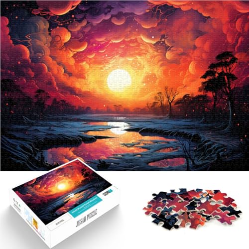 Puzzle für Erwachsene 1000 Teile Fantasie-Sonnenuntergangslandschaft Spielzeug Lernspiele Stressabbau 50x75cm ganze Familie von DLBHSG