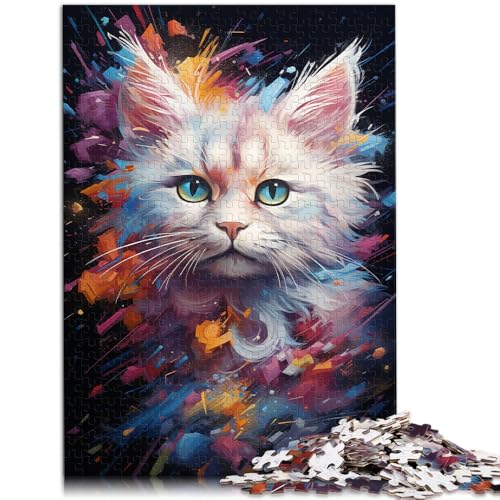Puzzle mit 1000 Teilen Erwachsene Katzenzeichnung Stressabbau-Spielzeug 26 x 38 cm Herausforderung der Gehirnintelligenz süchtig machendes Spielzeug Teenager ab 14 Jahren von DLBHSG