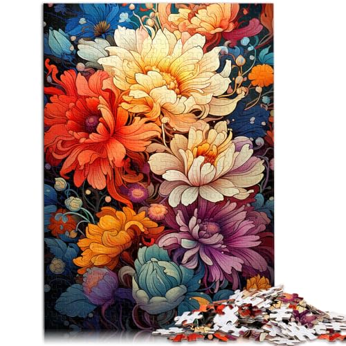 Puzzle mit 1000 Teilen für Erwachsene Blumenmeer-Quizspiel 26 x 38 cm mit vollständig ineinander greifenden zufällig geformten Teilen für 14-Jährige von DLBHSG