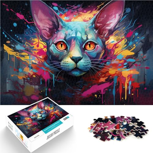Puzzle mit 1000 Teilen für Erwachsene Bunte Sphynx-Katze Denkspiel 50 x 75 cm einzigartige Heimdekoration und Geschenke geeignet für Teenager ab 14 Jahren Puzzle mit 1000 Teilen für Erwachsene Bunte Sphynx-Katze Denkspiel 50 x 75 cm einzigartige Heimdekoration und Geschenke geeignet für Teenager ab 14 Jahren von DLBHSG