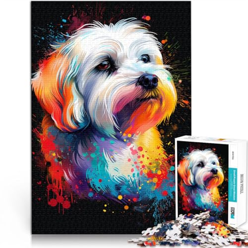 Puzzle mit 1000 Teilen für Erwachsene Coton de Tuléar-Hund Kunst dekomprimierendes intellektuelles Lernspielzeug 26 x 38 cm anspruchsvolles Spiel und Familienspiel Puzzle mit 1000 Teilen für Erwachsene Coton de Tuléar-Hund Kunst dekomprimierendes intellektuelles Lernspielzeug 26 x 38 cm anspruchsvolles Spiel und Familienspiel von DLBHSG