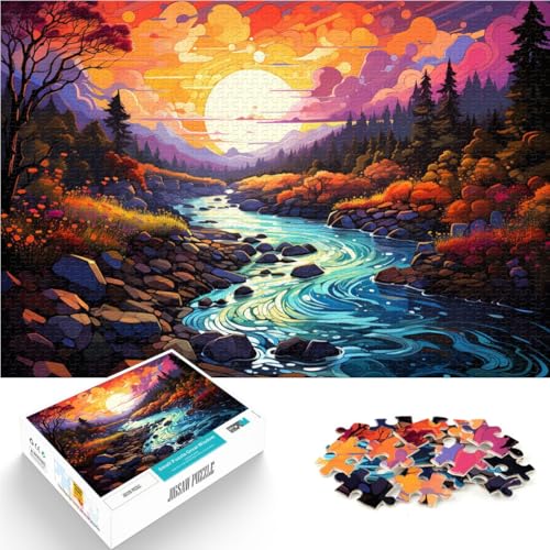 Puzzle mit 1000 Teilen für Erwachsene Landschaft Fluss Denkspiel 50 x 75 cm geeignet als Schreibtischdekoration für Teenager ab 14 Jahren von DLBHSG