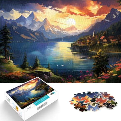 Puzzle mit 1000 Teilen für Erwachsene Landschaftskunst Denkspiel 26 x 38 cm Wanddekoration einzigartige Geburtstags Teenager ab 14 Jahren von DLBHSG