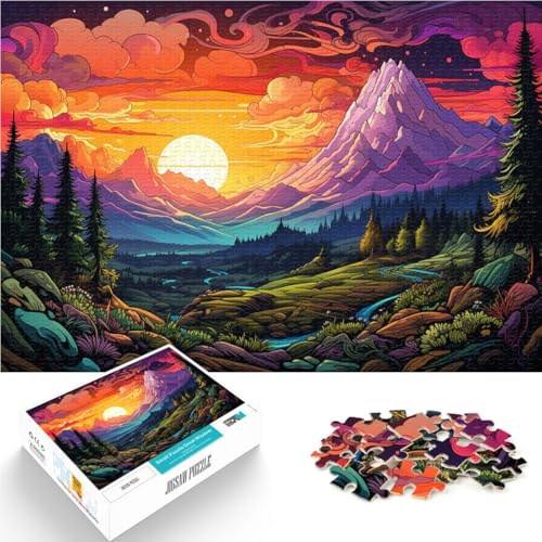 Puzzle mit 1000 Teilen für Erwachsene farbenfrohe Fantasielandschaft Stressabbau-Spielzeug 50 x 75 cm ganze Familie von DLBHSG