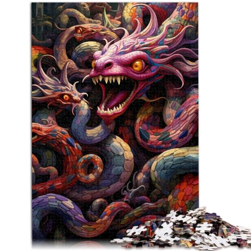 Puzzle mit 1000 Teilen für Erwachsene farbenfrohes Schlangen-Denkspiel 26 x 38 cm einzigartige Heimdekoration und Geschenke geeignet für Jugendliche ab 14 Jahren von DLBHSG