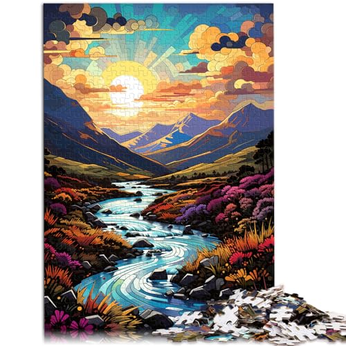 Puzzle mit 1000 Teilen für Erwachsene mit Motiven der schottischen Highlands Denkspiel 50 x 75 cm Stressabbau Urlaub zu Hause Zeitvertreib für Teenager ab 14 Jahren von DLBHSG