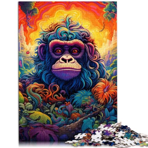 Puzzle mit 1000 Teilen für Erwachsene. Bunte Gorillas. Dekomprimierendes intellektuelles Lernspielzeug. 50 x 75 cm ganze Familie. von DLBHSG
