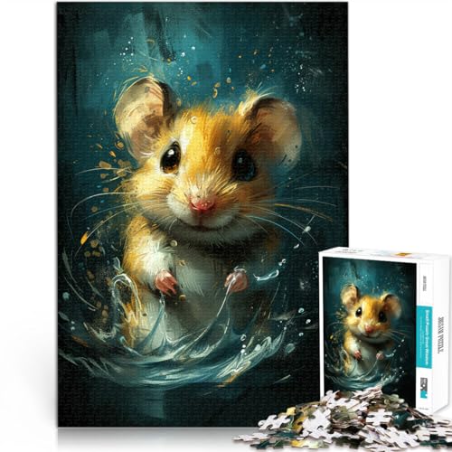 Puzzle mit 1000 Teilen für Erwachsene. Niedliches kleines gelbes Tiger-Denkspiel 50 x 75 cm. Geeignet als Schreibtischdekoration für Teenager ab 14 Jahren. von DLBHSG