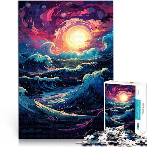 Puzzle mit 1000 Teilen für Erwachsene. Psychedelische Weltraumwelle anspruchsvolles Spiel 26 x 38 cm. Anspruchsvolles Spiel und Familienspiel für 14-Jährige von DLBHSG