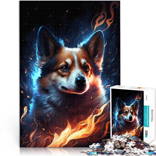1000-teiliges Puzzle für Erwachsene Feuertier-Corgi Lernspielzeug 50 x 75 cm ganze Familie von DLBHSG
