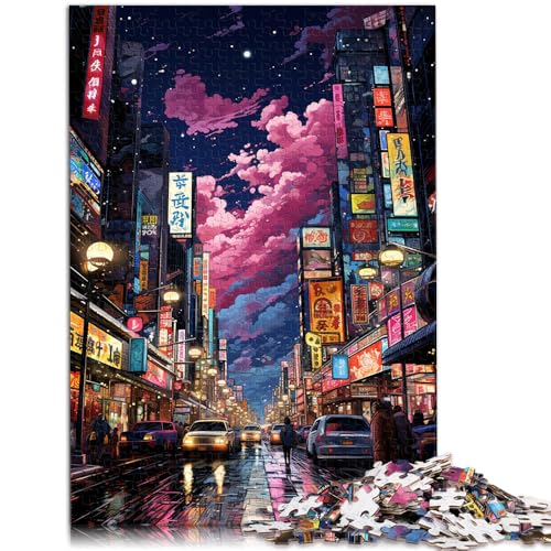 Puzzle 1000 Teile für Erwachsene Neon-Stadt Tokio lustige Spiele 50 x 75 cm ganze Familie für Teenager ab 14 Jahren von DLBHSG