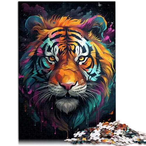 1000-teiliges Puzzle für Erwachsene Wilder Feuertiger Lernspiel herausforderndes Spielzeug 50 x 75 cm geeignet als Schreibtischdekoration 1000-teiliges Puzzle für Erwachsene Wilder Feuertiger Lernspiel herausforderndes Spielzeug 50 x 75 cm geeignet als Schreibtischdekoration von DLBHSG
