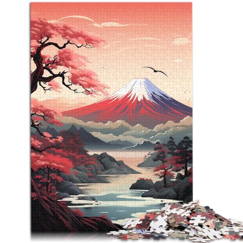 Puzzle 1000 Teile für Erwachsene „Sakura unter dem Berg Fuji“ Denkspiel 50 x 75 cm ganze Familie für Teenager ab 14 Jahren von DLBHSG