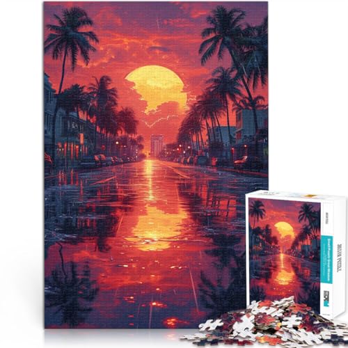 Puzzle mit 1000 Teilen für Erwachsene Neonmond Denkspiel 50 x 75 cm Wanddekoration einzigartige Geburtstags Teenager ab 14 Jahren von DLBHSG