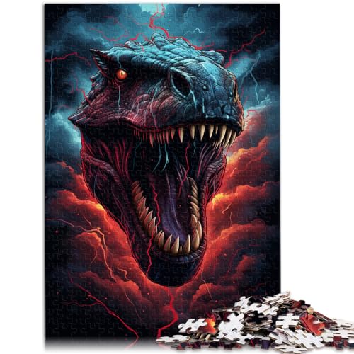 Puzzle 1000 Teile für Erwachsene Tyrannosaurus Rex umgeben von einem Sturm 50x75cm Lernspiel für Geburtstag Weihnachten von DLBHSG