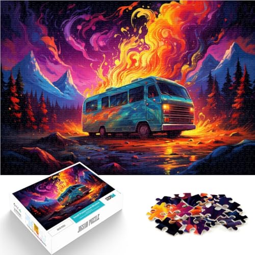 1000-teiliges Puzzle für Erwachsene Bus unter Nachtansicht Denkspiel 50 x 75 cm Geburtstagsgeschenk Geschenke Wandkunst geeignet für und Jugendliche ab 14 Jahren von DLBHSG