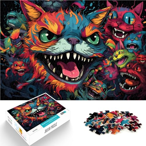 Puzzles Wolf mit Kopfhörern Puzzle für Erwachsene und Kinder 1000 Teile 50 x 75 cm Holzpuzzle pädagogische Herausforderung für Erwachsene und Kinder ab 14 Jahren von DLBHSG