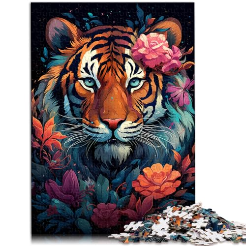Puzzle für Erwachsene 1000 Teile Fantasie-Blumentiger Spielspielzeug für die Familie Geschenk 50 x 75 cm Lernspiel für Geburtstag Weihnachten von DLBHSG