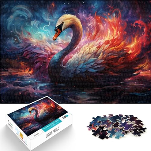 Puzzle für Erwachsene 1000 Teile Fantasie-Quizspiel mit farbigem Schwan 50 x 75 cm geeignet als Schreibtischdekoration für Teenager ab 14 Jahren von DLBHSG