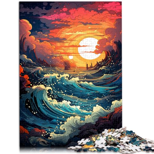 Puzzle für Erwachsene 1000 Teile Fantasiewellen bei Sonnenuntergang Denkspiel 50 x 75 cm anspruchsvolles Spiel und Familienspiel für Teenager ab 14 Jahren von DLBHSG
