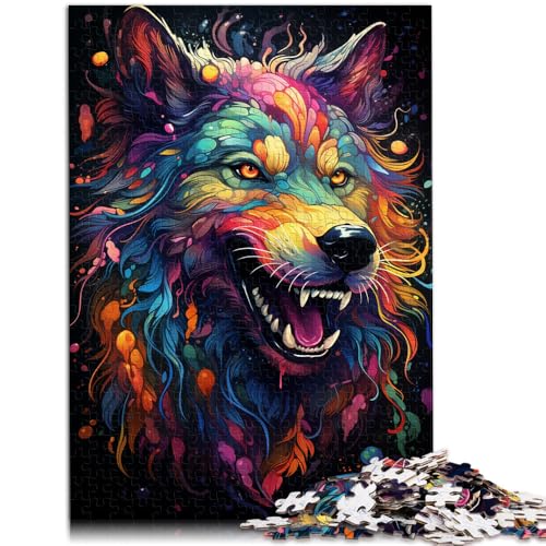 1000-teiliges Puzzle für Erwachsene Malen Farbe Wolf anspruchsvolles Spiel Geschenke 50 x 75 cm mit passendem Poster und Quizblatt 1000-teiliges Puzzle für Erwachsene Malen Farbe Wolf anspruchsvolles Spiel Geschenke 50 x 75 cm mit passendem Poster und Quizblatt von DLBHSG