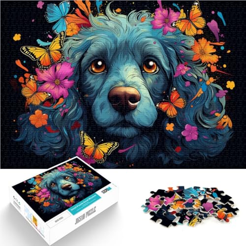Puzzle für Erwachsene 1000 Teile Pudel-Schmetterling Lernpuzzle 50 x 75 cm Geschenke für Freunde und Familie von DLBHSG