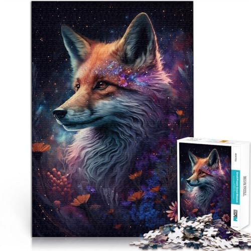 Puzzle 1000 Teile für Erwachsene Fuchs und Blumen Denkspiel 50x75cm Lernspiel zum Geburtstag Weihnachten für 14-Jährige von DLBHSG