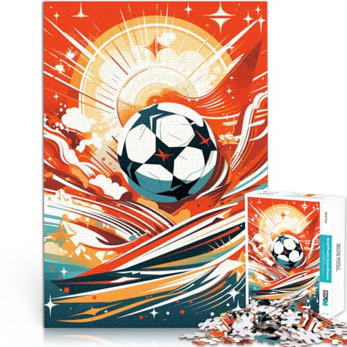 Puzzle für Erwachsene 1000 Teile Fußball Spielzeug Lernspiele Stressabbau 50 x 75 cm mit passendem Poster und Quizblatt von DLBHSG