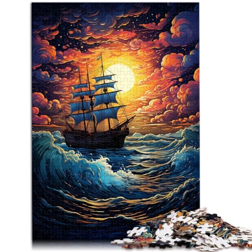 Puzzle für Erwachsene 1000 Teile Segelboot bei Sonnenuntergang Handgeschwindigkeitswettbewerb 50x75cm Einzigartige Geburtstags- und Geschenkideen für Teenager ab 14 Jahren von DLBHSG