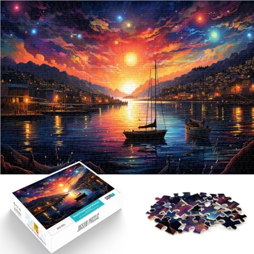 1000-teiliges Puzzle für Erwachsene Hafen von Bergen Handgeschwindigkeitswettbewerb 50 x 75 cm Geburtstagsgeschenk Geschenke Wandkunst für Teenager ab 14 Jahren von DLBHSG