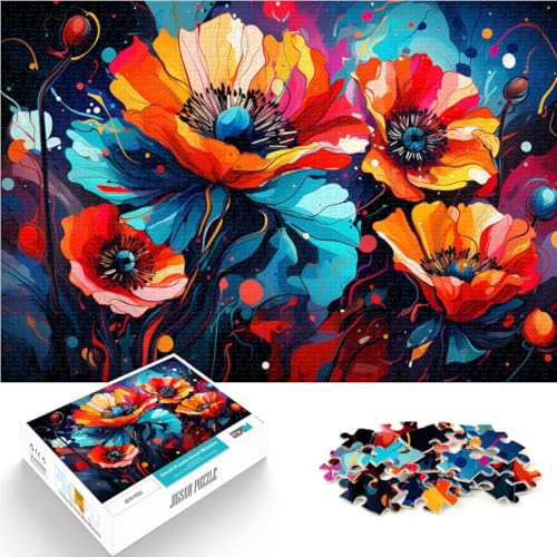 Puzzle mit 1000 Teilen für Erwachsene arktischer Mohn Quizspiel 50 x 75 cm mit vollständig ineinander greifenden zufällig geformten Teilen für Teenager ab 14 Jahren von DLBHSG