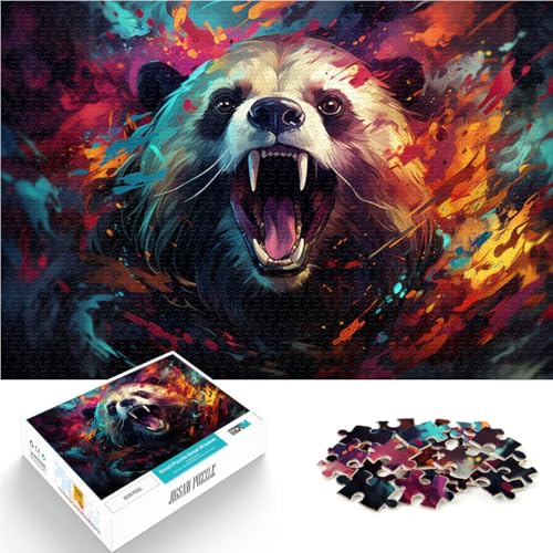 Puzzle für Erwachsene 1000 Teile bunter Panda anspruchsvolles Spiel Geschenke 50 x 75 cm Lernspiel für Geburtstag Weihnachten von DLBHSG
