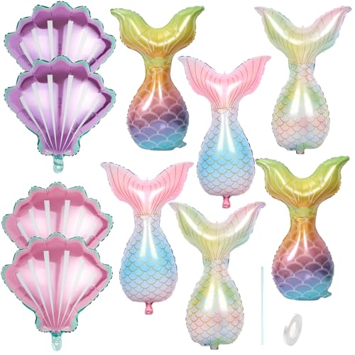Balloon Meerjungfrau Luftballon Geburtstag Deko, 10 Stück Fischschwanz Ballon Shell Folienballon Helium Unterwasser Ozean Meerjungfrauen Geburtstag Für Mädchen Geburtstag Party Balloon Meerjungfrau Luftballon Geburtstag Deko, 10 Stück Fischschwanz Ballon Shell Folienballon Helium Unterwasser Ozean Meerjungfrauen Geburtstag Für Mädchen Geburtstag Party von DLMSYBF