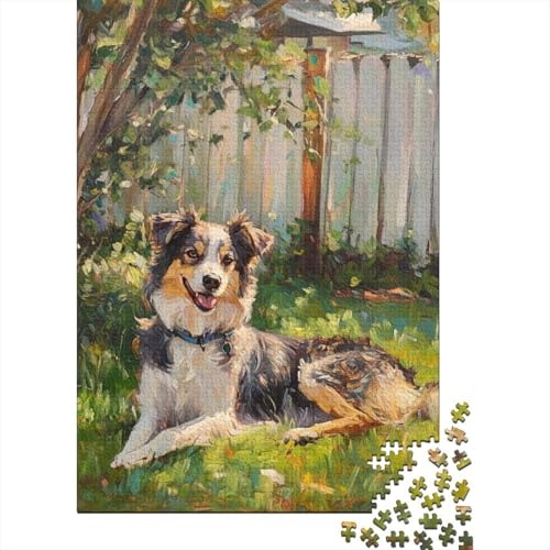 Australian Shepherd Puzzle 1000-teilige Schwer Puzzle Spielzeug Pädagogisches Spiel Impossible Herausforderungsspielzeug Für Erwachsene Und Kinder Ab 12 Jahren 1000pcs (75x50cm) von DLONIRPEX