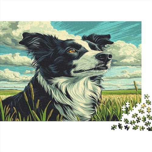 Border Collie Puzzle 1000 Teile, Erwachsene Klassische Geschicklichkeitsspiel Für Die Ganze Familie Erwachsenen Puzzle Ab 14 Jahren 1000pcs (75x50cm) von DLONIRPEX