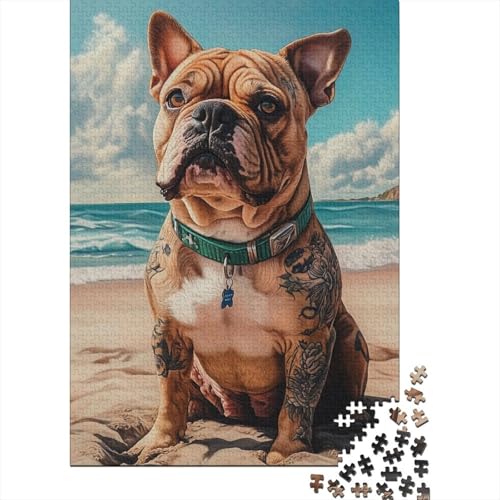 BullHund Puzzle 1000 Teile Schwer Puzzle Spielzeug Lernspiel Impossible Herausforderung Spielzeug Für Erwachsene Und Kinder Ab 14 Jahren 1000pcs (75x50cm) von DLONIRPEX