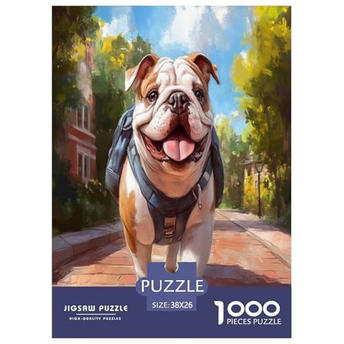 Bulldog Puzzle 1000 Teile Schwer Puzzle Spielzeug Lernspiel Impossible Herausforderungsspielzeug Für Erwachsene Und Kinder in Bewährter 38x26cm/1000pcs von DLONIRPEX