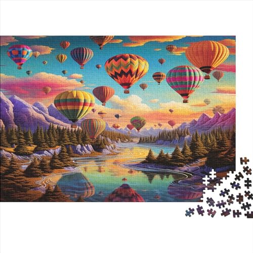 Color -Colored Hot Balloon Puzzles 1000 Teile Für Erwachsene Puzzle Impossible Geschicklichkeitsspiel Für Die Ganze Familie Farbenfrohes Geschenk 1000pcs (75x50cm) von DLONIRPEX
