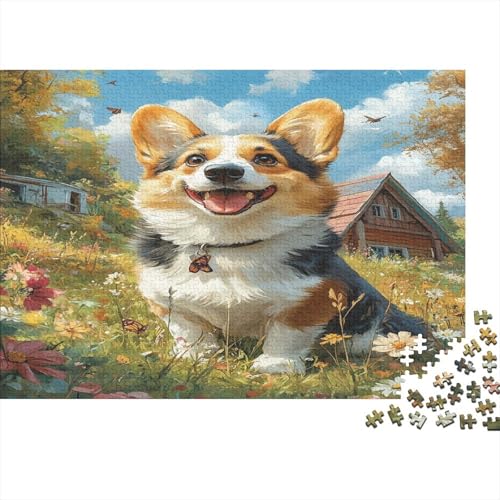 Corgi Puzzle 1000 Teile,Puzzlespiel Für Erwachsene Geschicklichkeitsspiel Für Die Ganze Familie, Geschenke Für Männer/Frauen Erwachsenen Puzzel 1000pcs (75x50cm) von DLONIRPEX