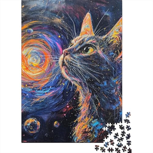 Cute Katze Puzzles 1000 Teile Schwer Puzzle Spielzeug Pädagogisches Spiel Impossible Herausforderungsspielzeug Für Erwachsene Und Kinder Ab 12 Jahren 1000pcs (75x50cm) von DLONIRPEX