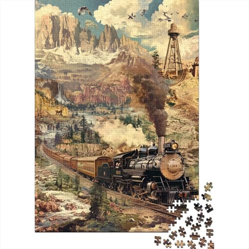 Dampflokomotive Puzzles 1000 Teile Schwer Puzzle Spielzeug Pädagogisches Spiel Impossible Herausforderung Spielzeug Für Erwachsene Und Kinder in Bewährter 1000pcs (75x50cm) von DLONIRPEX