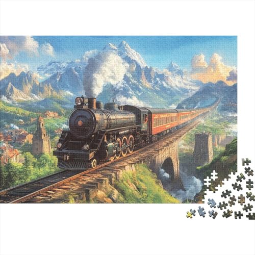 Dampfzug Puzzle 1000 Teile, Erwachsene Klassische Geschicklichkeitsspiel Für Die Ganze Familie Erwachsenen Puzzle Ab 14 Jahren 1000pcs (75x50cm) von DLONIRPEX